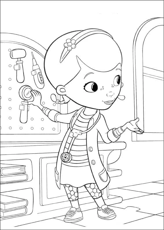 Doktor McStuffins boyama sayfası – çocuklar için, çizgi film temalı