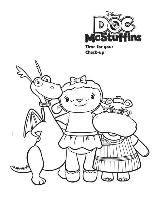 Doktor McStuffins boyama sayfası – kolay boyama, eğitici aktivite