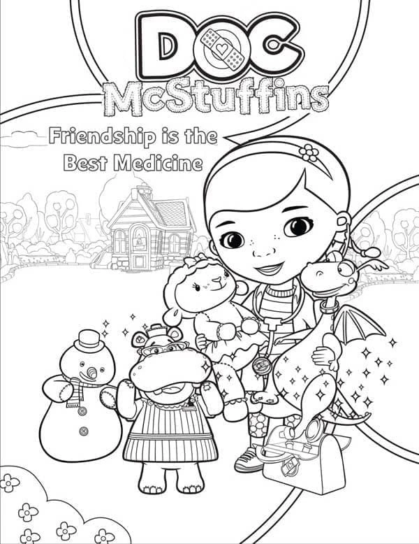 Doktor McStuffins boyama sayfası – okul öncesi, evde etkinlik