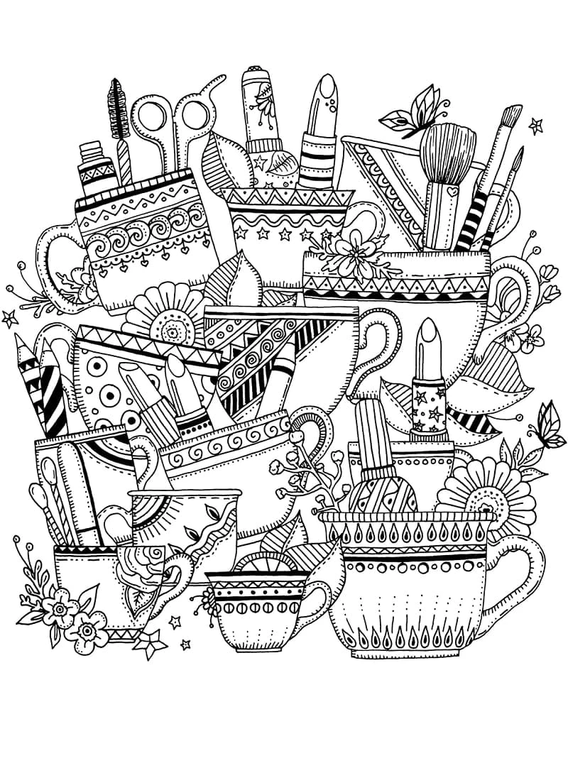 Zentangle boyama sayfası – sanatsal çalışma, çocuklar için