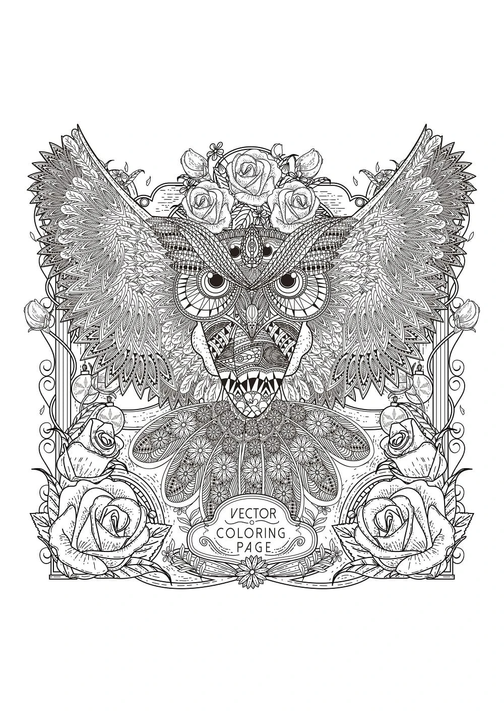 Zentangle boyama sayfası – basit çizim, kolay boyama