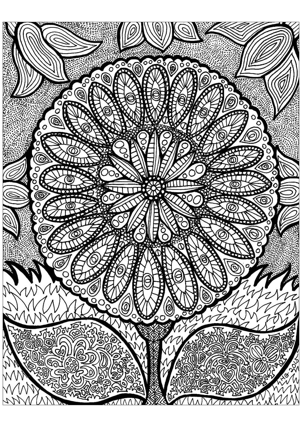Zentangle boyama sayfası – ücretsiz yazdır, boyama etkinliği