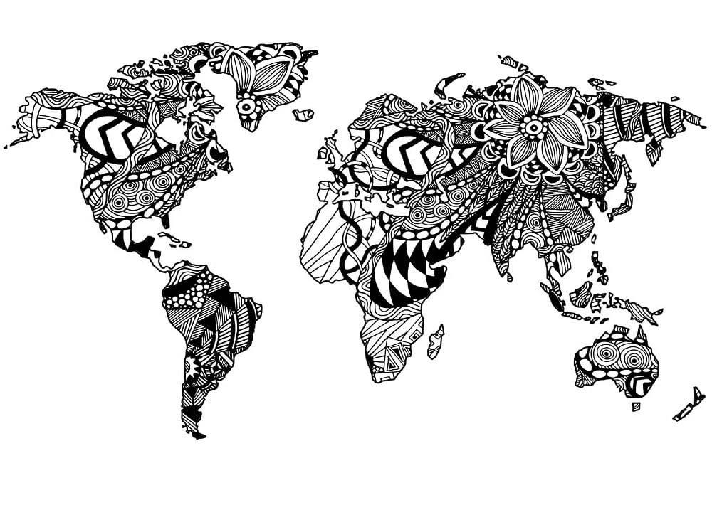 Zentangle boyama sayfası – eğlenceli etkinlik, el becerilerini geliştirir