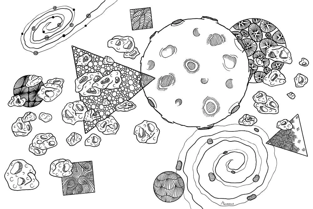 Zentangle boyama sayfası – sevimli karakter, sanatsal çalışma
