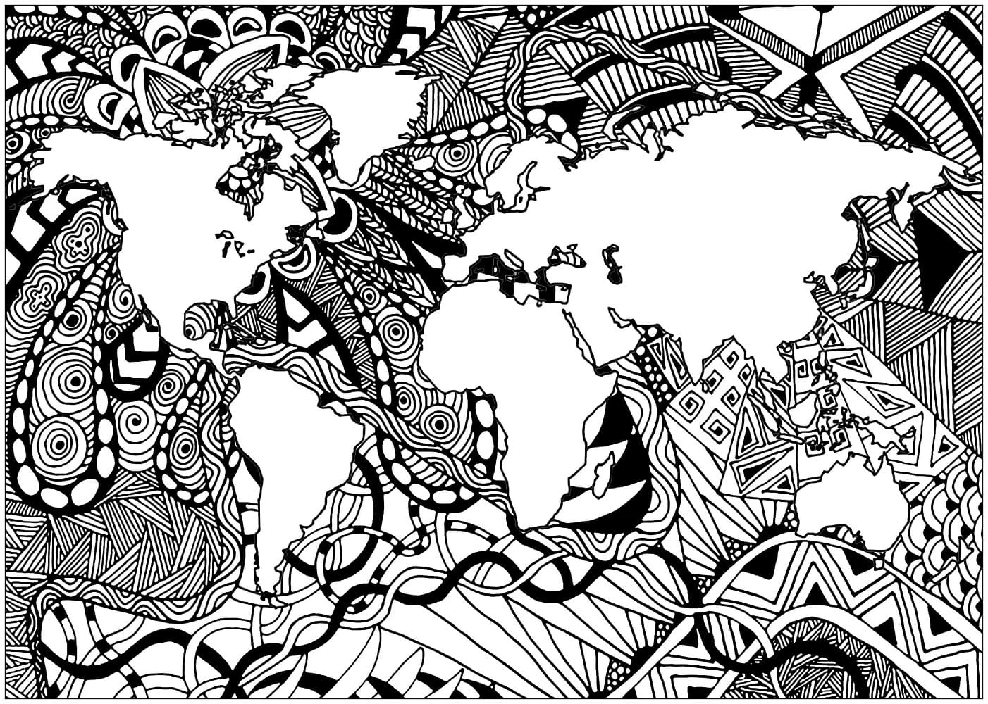 Zentangle boyama sayfası – el becerilerini geliştirir, boyama çalışması