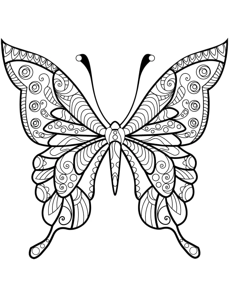 Zentangle boyama sayfası – çocuklar için, çizgi film temalı