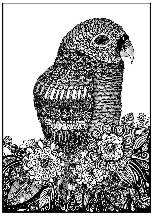 Zentangle boyama sayfası – okul öncesi, evde etkinlik