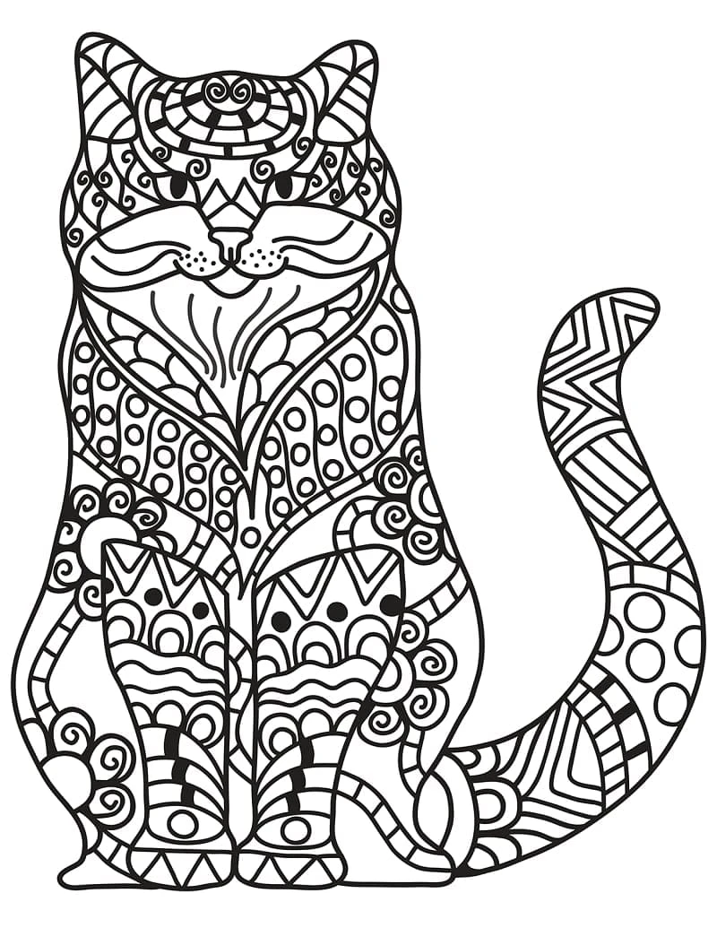 Zentangle boyama sayfası – el becerilerini geliştirir, boyama çalışması