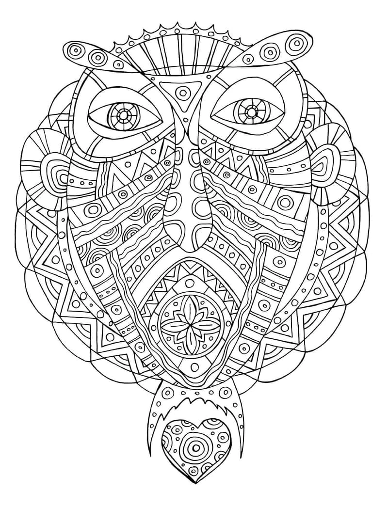 Zentangle boyama sayfası – yaratıcılık, eğlenceli etkinlik
