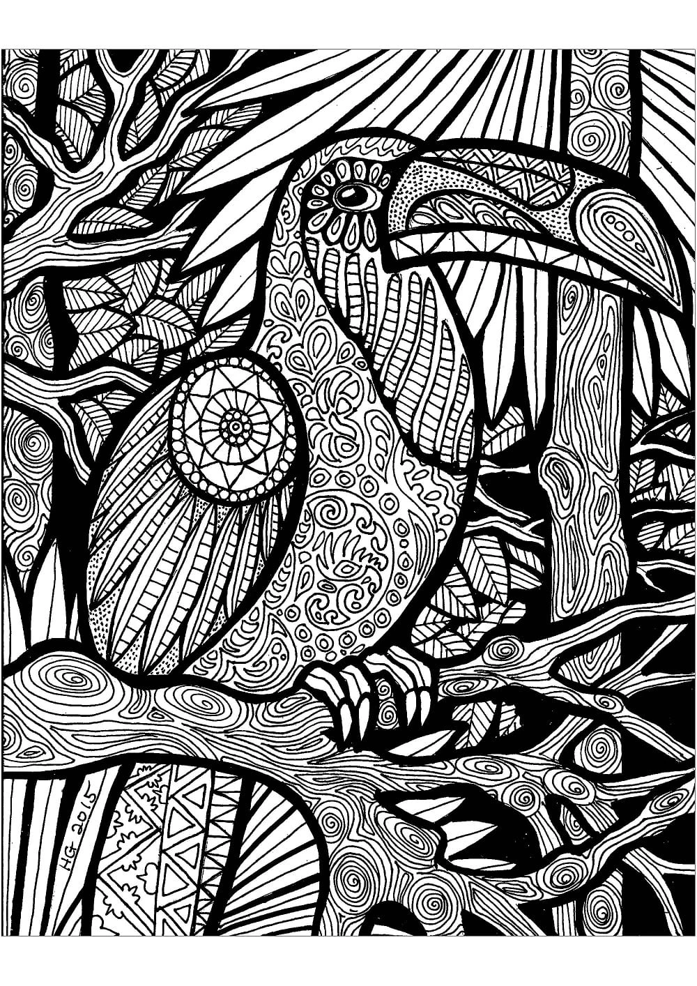 Zentangle boyama sayfası – kolay boyama, eğitici aktivite
