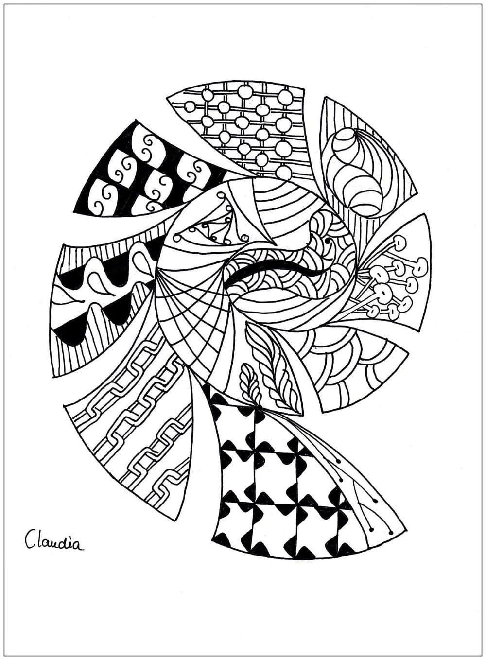 Zentangle boyama sayfası – yaratıcılığı geliştirir, keyifli zaman