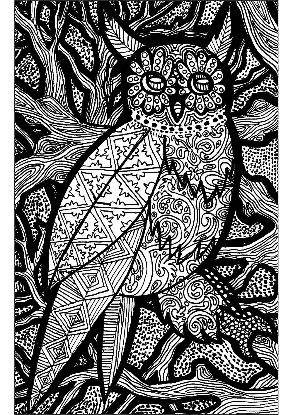Zentangle boyama sayfası – eğitici aktivite, yaratıcılık