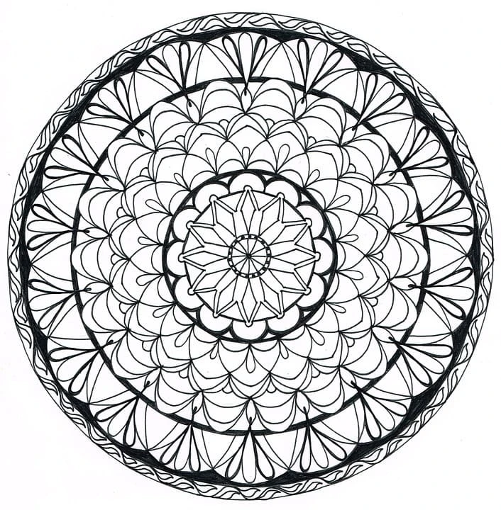Zentangle boyama sayfası – basit çizim, kolay boyama
