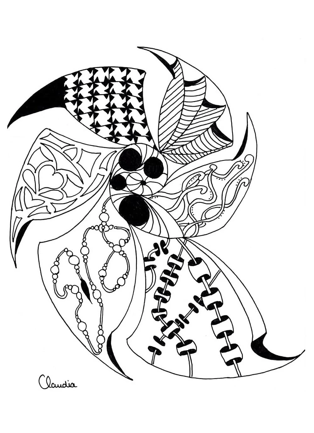 Zentangle boyama sayfası – boyama çalışması, yaratıcılığı geliştirir
