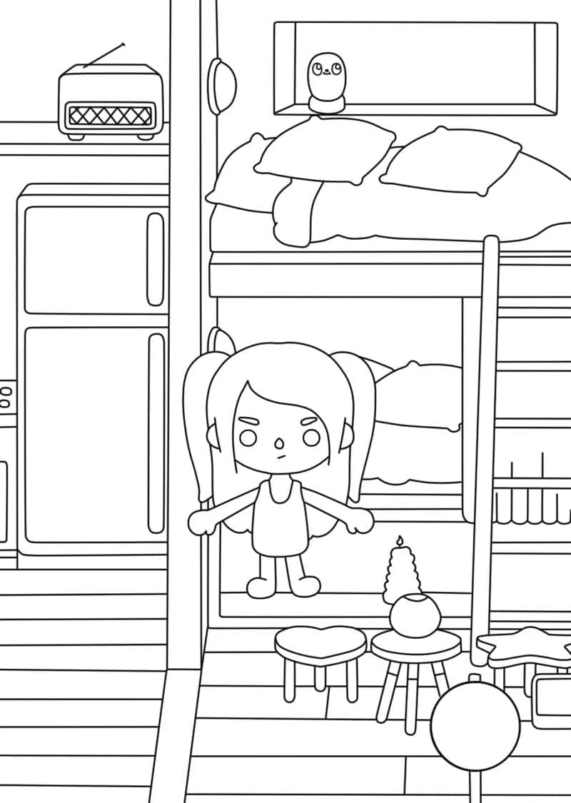 Toca Boca boyama sayfası – eğlenceli etkinlik, el becerilerini geliştirir