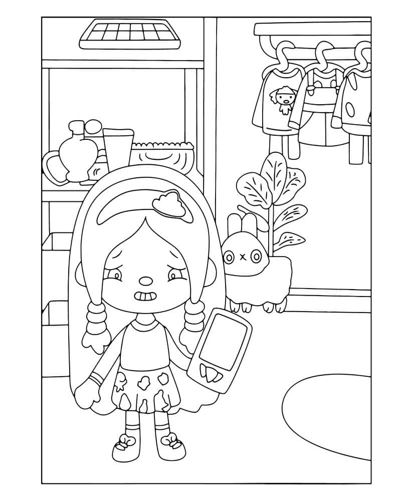 Toca Boca boyama sayfası – PDF indir, sevimli karakter