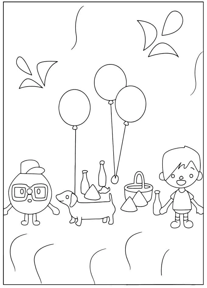 Toca Boca boyama sayfası – çocuk aktivitesi, PDF indir