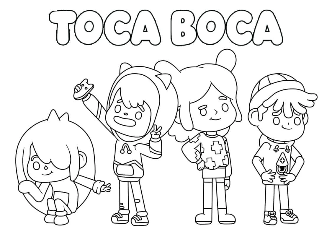 Toca Boca boyama sayfası – PDF indir, sevimli karakter