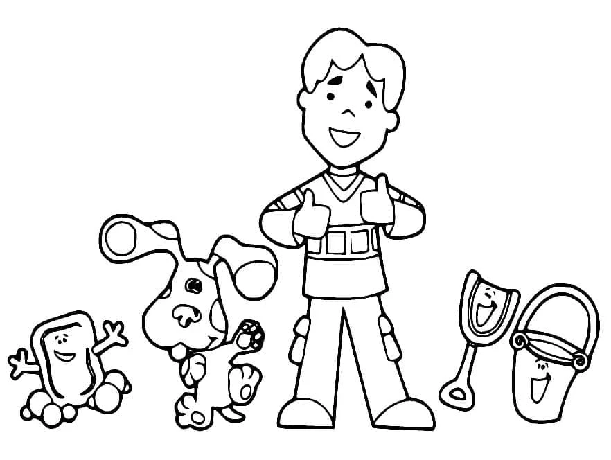 Blue’s Clues boyama sayfası – boyama çalışması, yaratıcılığı geliştirir