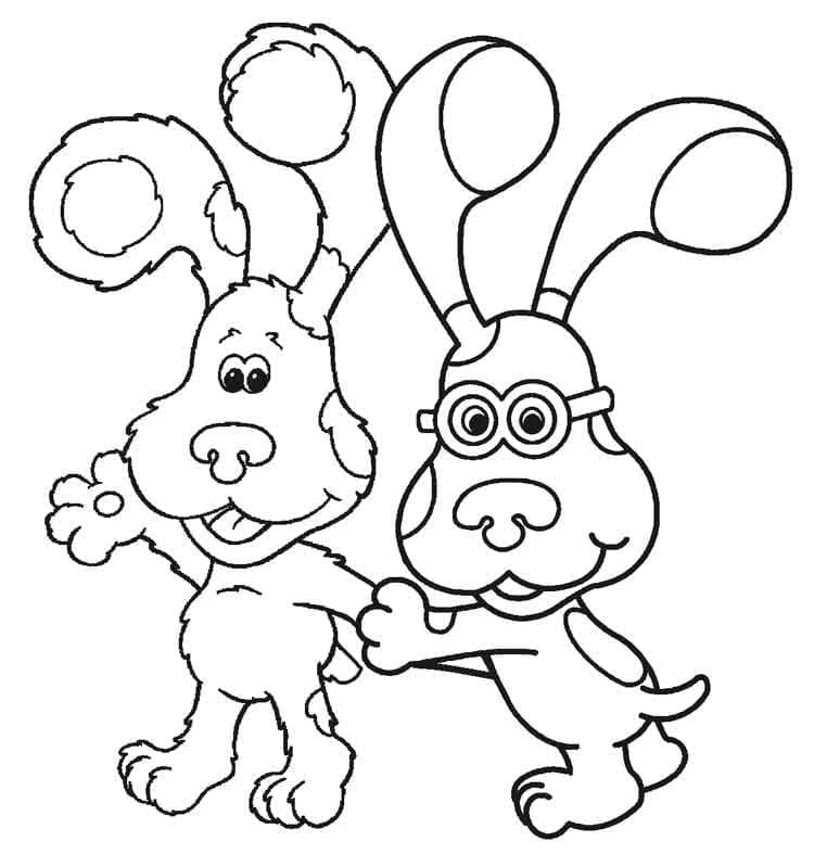 Blue’s Clues boyama sayfası – kolay boyama, eğitici aktivite