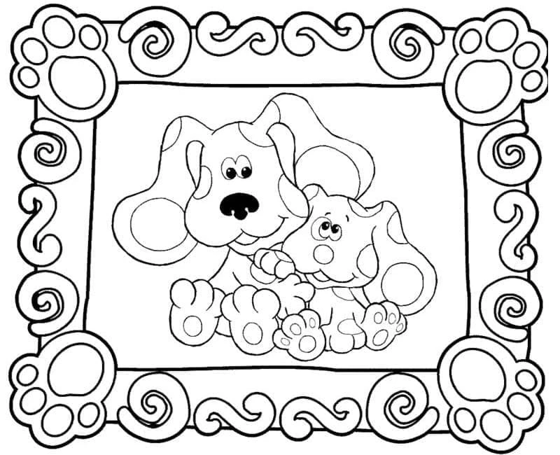 Blue’s Clues boyama sayfası – sevimli karakter, sanatsal çalışma