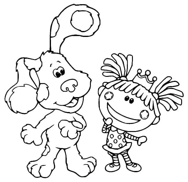Blue’s Clues boyama sayfası – çocuk aktivitesi, PDF indir