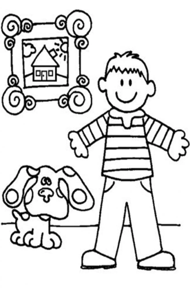 Blue’s Clues boyama sayfası – basit çizim, kolay boyama