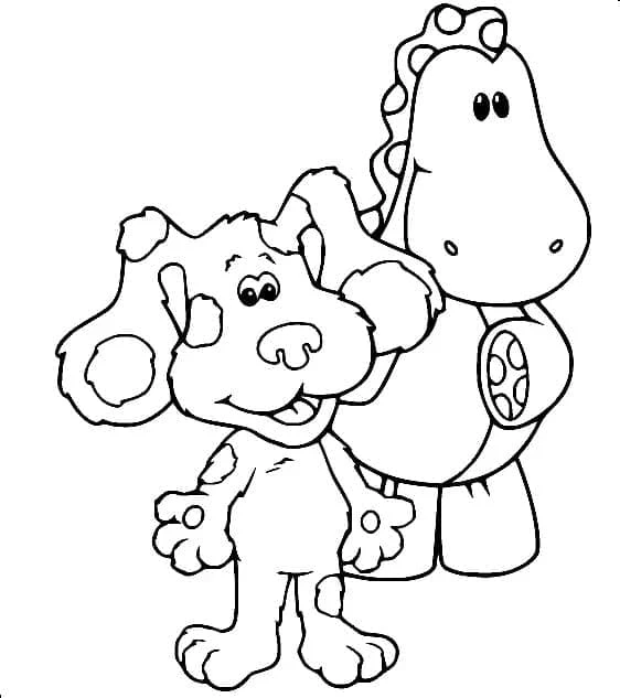 Blue’s Clues boyama sayfası – çocuklar için, çizgi film temalı