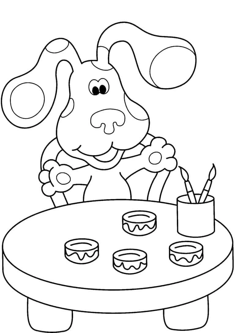 Blue’s Clues boyama sayfası – el becerilerini geliştirir, boyama çalışması
