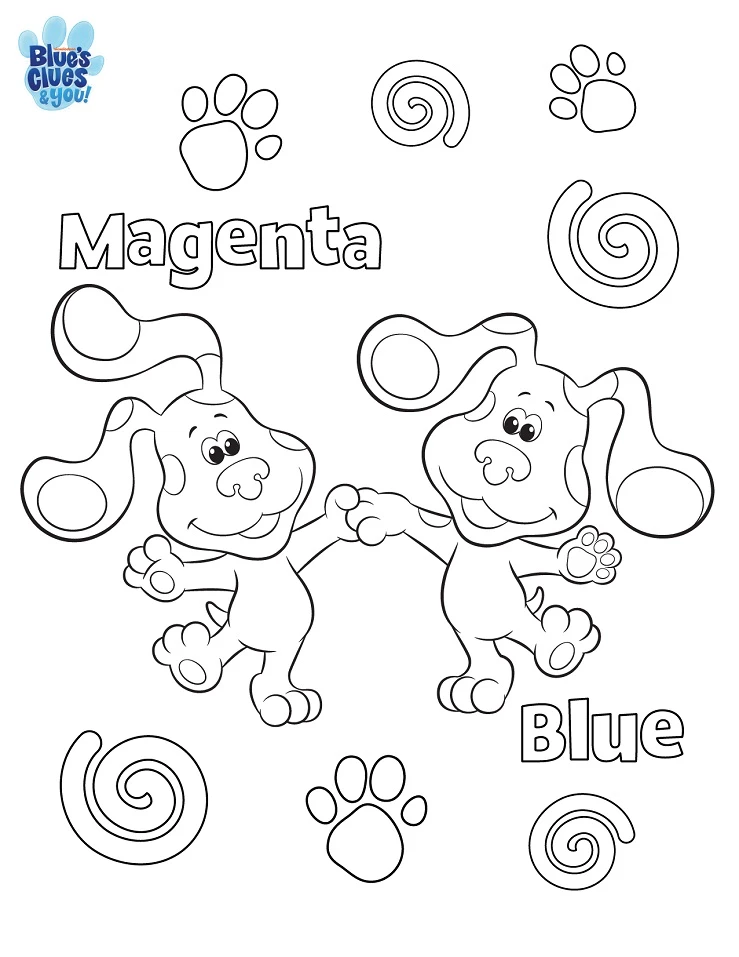 Blue’s Clues boyama sayfası – PDF indir, sevimli karakter