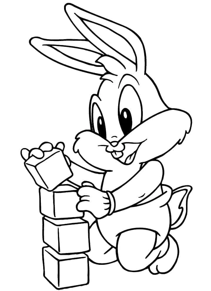 Bugs Bunny boyama sayfası – çizgi film temalı, basit çizim