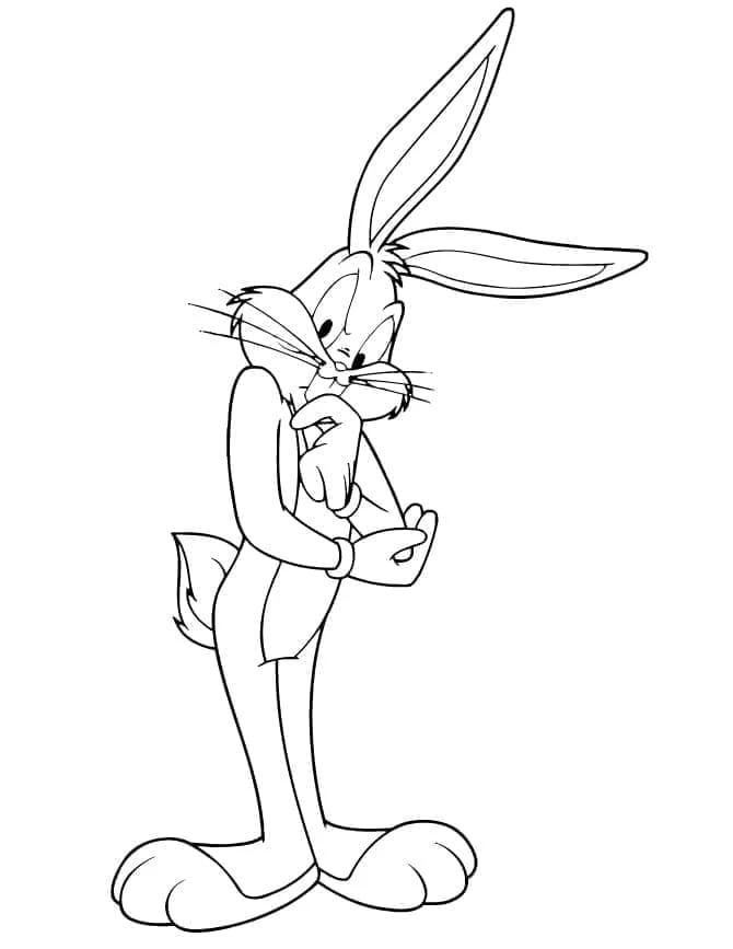 Bugs Bunny boyama sayfası – el becerilerini geliştirir, boyama çalışması