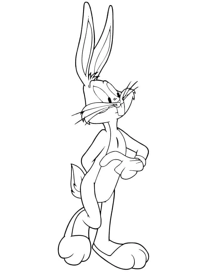 Bugs Bunny boyama sayfası – sanatsal çalışma, çocuklar için