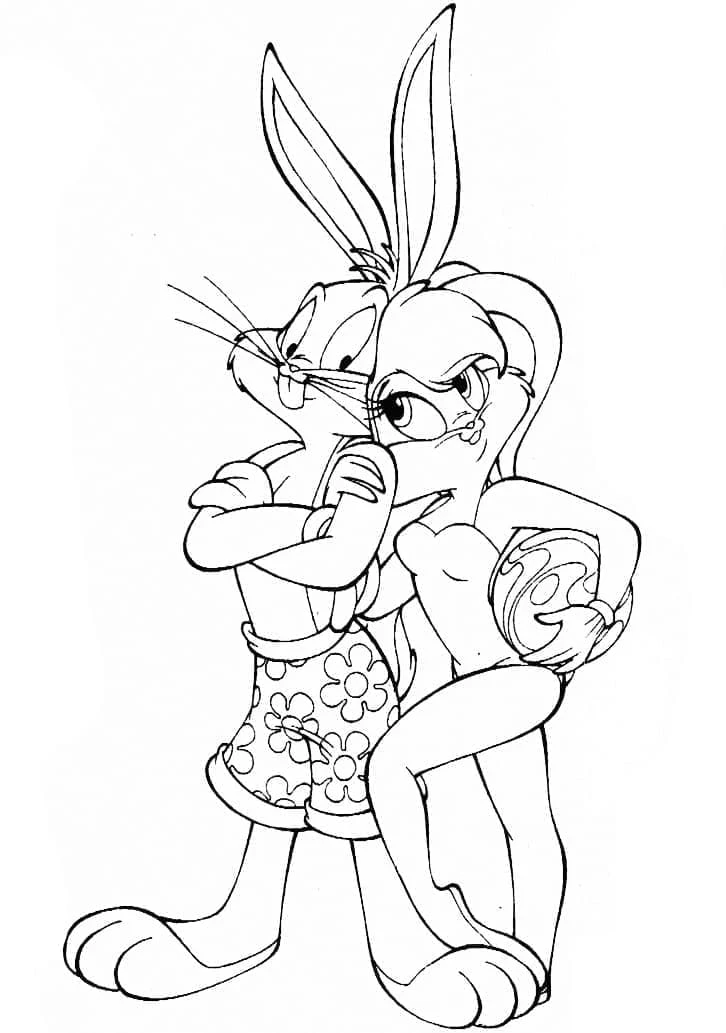 Bugs Bunny boyama sayfası – okul öncesi, evde etkinlik