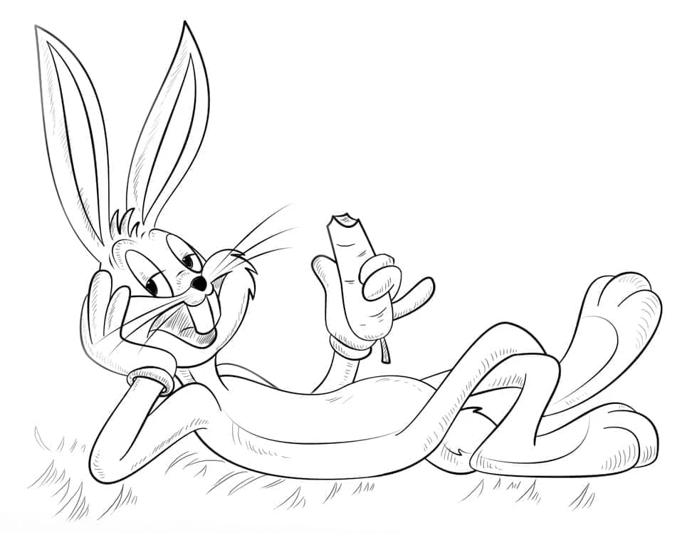 Bugs Bunny boyama sayfası – eğitici aktivite, yaratıcılık