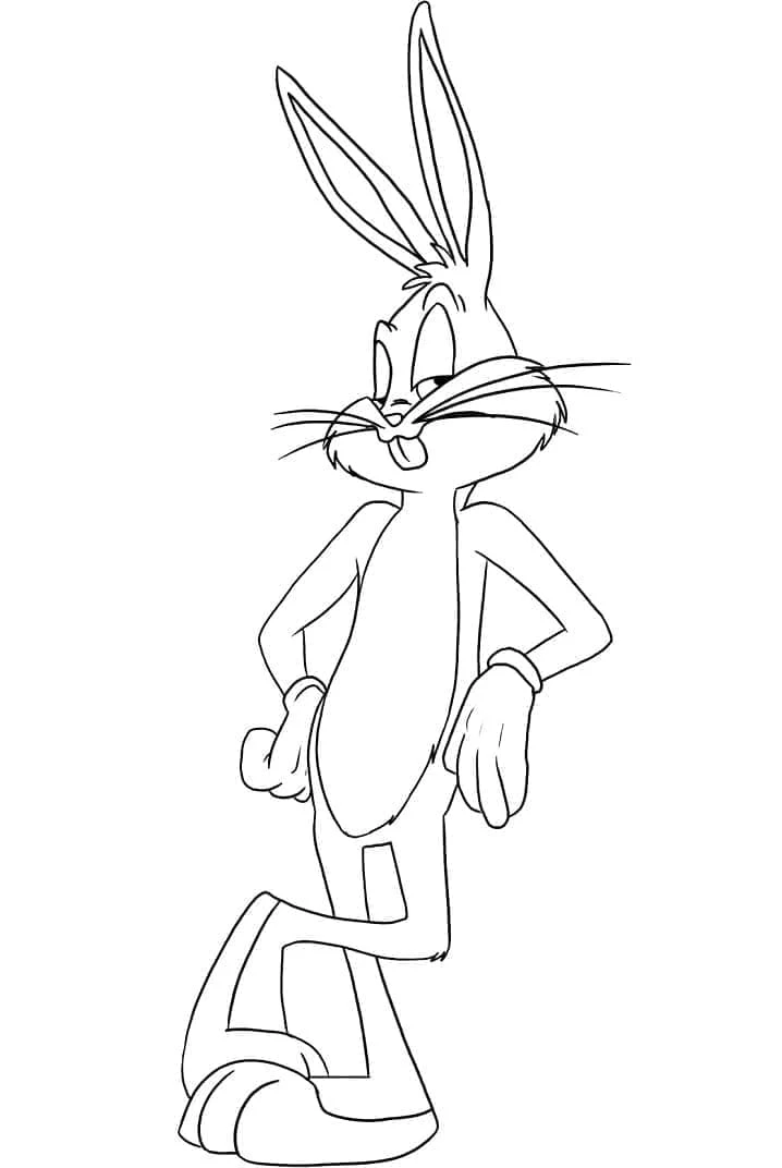 Bugs Bunny boyama sayfası – keyifli zaman, renkli çizimler