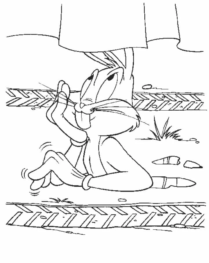 Bugs Bunny boyama sayfası – sanatsal çalışma, çocuklar için