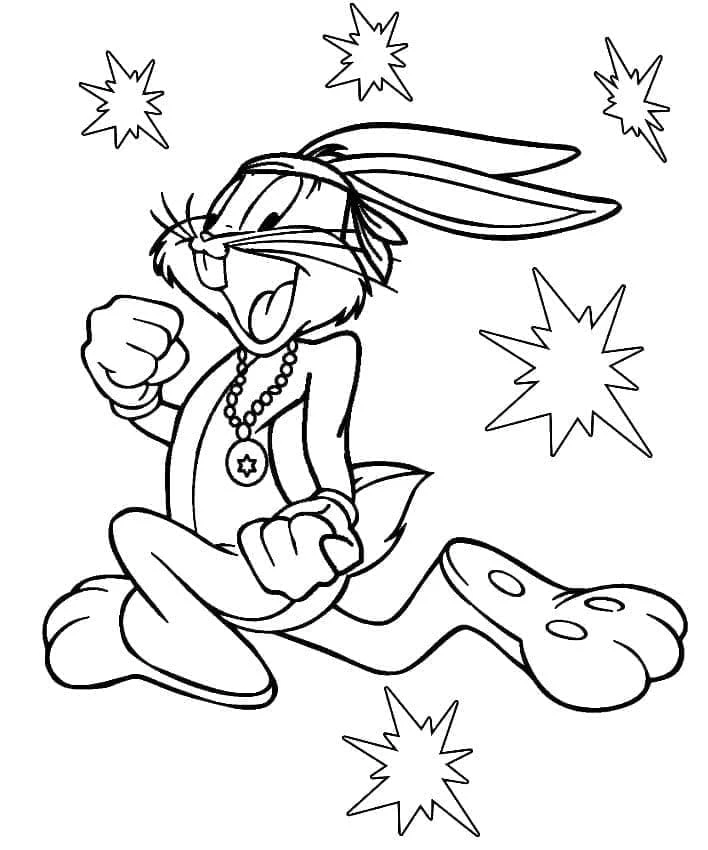 Bugs Bunny boyama sayfası – boyama çalışması, yaratıcılığı geliştirir