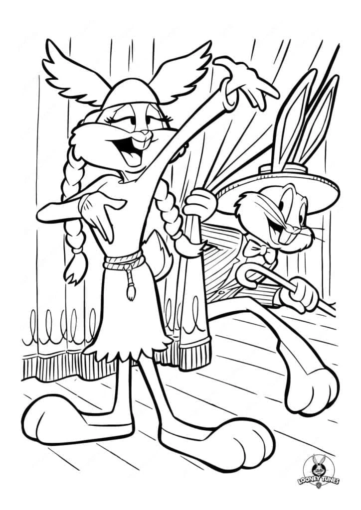 Bugs Bunny boyama sayfası – eğlenceli etkinlik, el becerilerini geliştirir