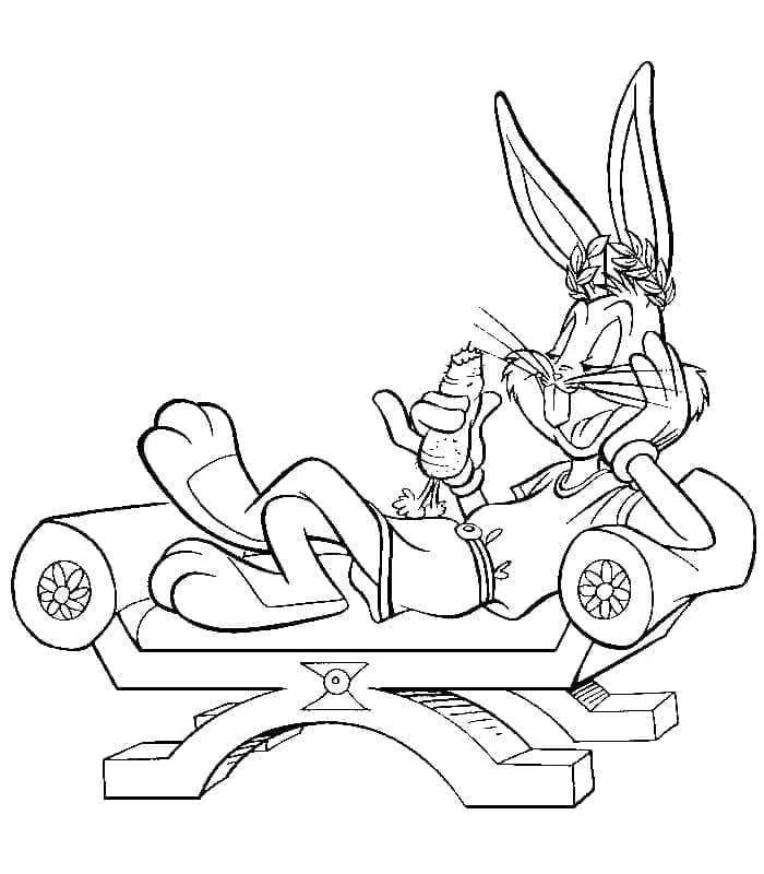 Bugs Bunny boyama sayfası – okul öncesi, evde etkinlik