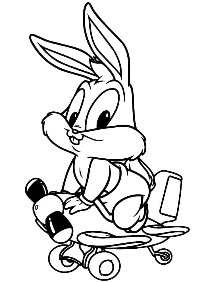 Bugs Bunny boyama sayfası – sevimli karakter, sanatsal çalışma