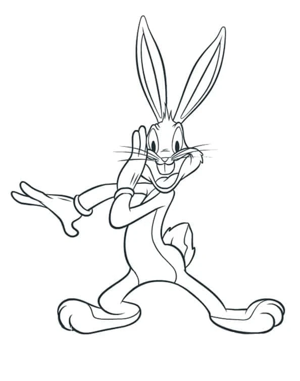 Bugs Bunny boyama sayfası – eğitici aktivite, yaratıcılık
