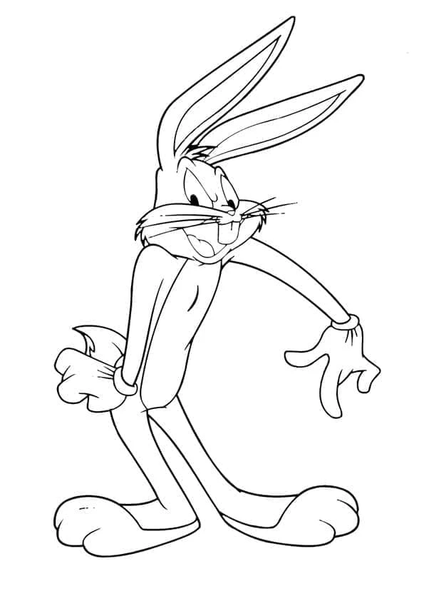Bugs Bunny boyama sayfası – keyifli zaman, renkli çizimler