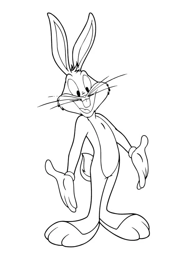 Bugs Bunny boyama sayfası – evde etkinlik, ücretsiz yazdır