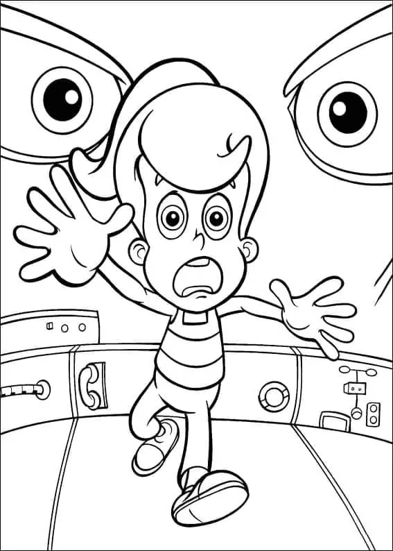 Jimmy Neutron boyama sayfası – basit çizim, kolay boyama