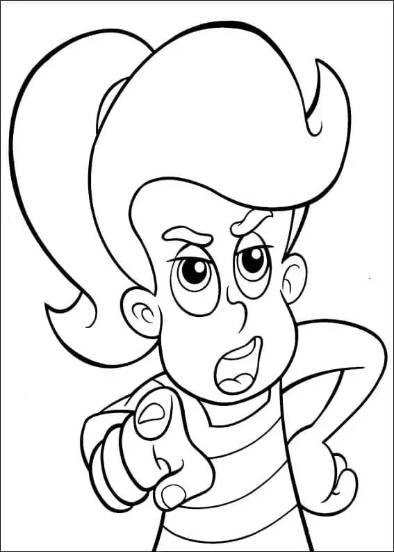 Jimmy Neutron boyama sayfası – renkli çizimler, okul öncesi