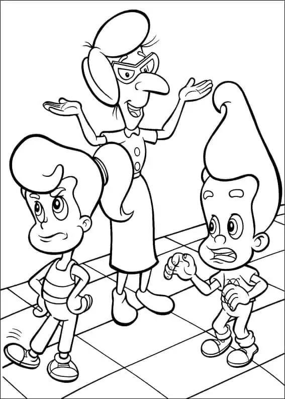 Jimmy Neutron boyama sayfası – eğlenceli etkinlik, el becerilerini geliştirir