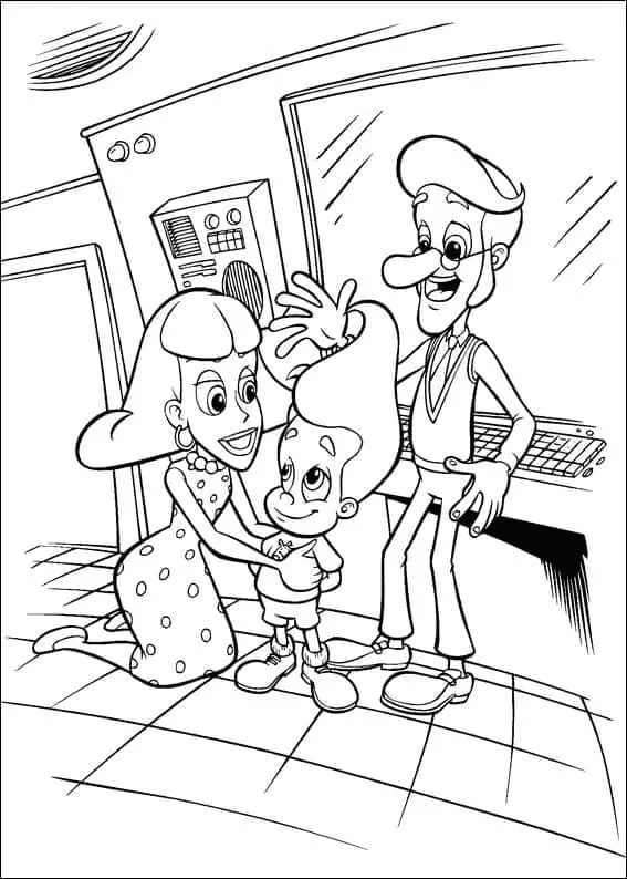 Jimmy Neutron boyama sayfası – el becerilerini geliştirir, boyama çalışması