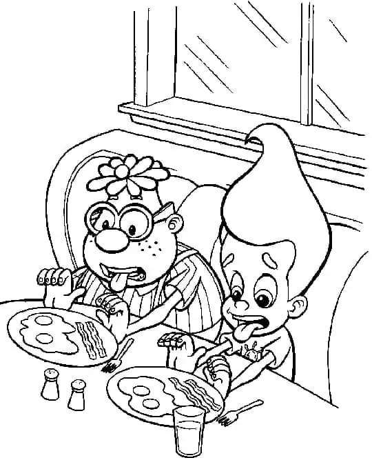 Jimmy Neutron boyama sayfası – keyifli zaman, renkli çizimler