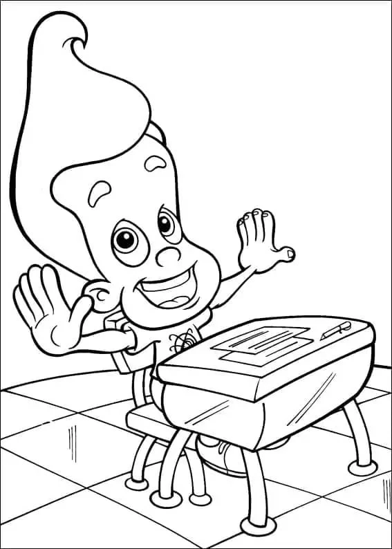 Jimmy Neutron boyama sayfası – basit çizim, kolay boyama